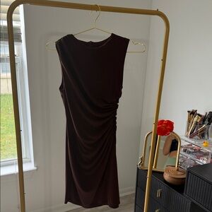 Zara Rich Brown Midi Dress
